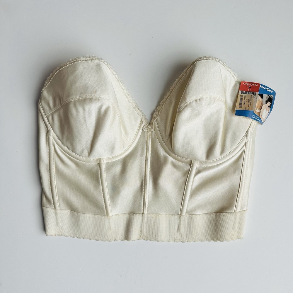 Vintage Carnival Strapless Longline Bra Corset Size 40D Cream Bridal NWT READ